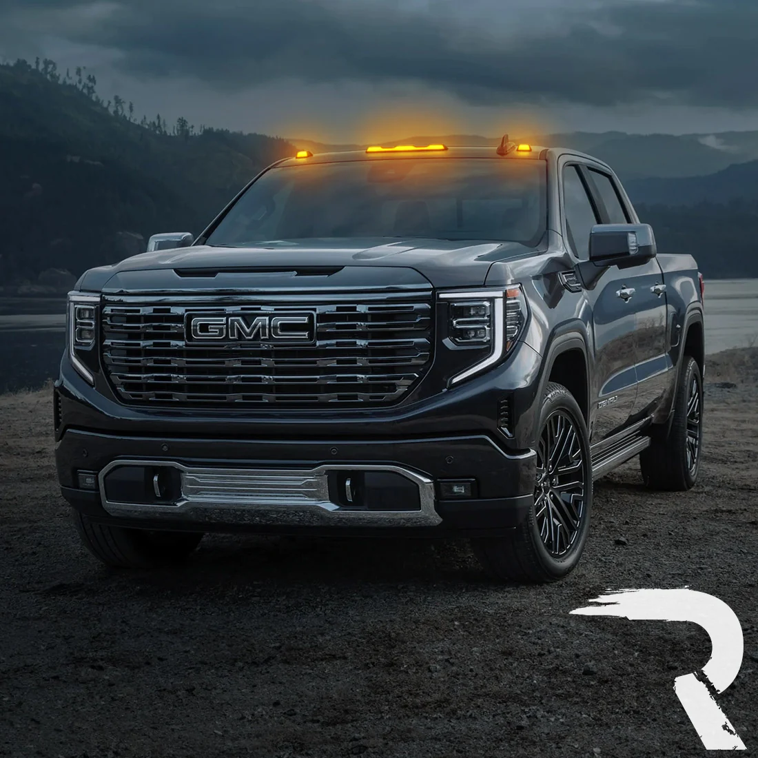 GMC & Chevy 20-25 (4th GEN Body Style) Heavy-Duty (3-Piece Set) Smoked Cab Roof Light Lens with Amber LED’s - (Attn: This cab light kit replaces OEM factory installed cab roof lights) - Image 14
