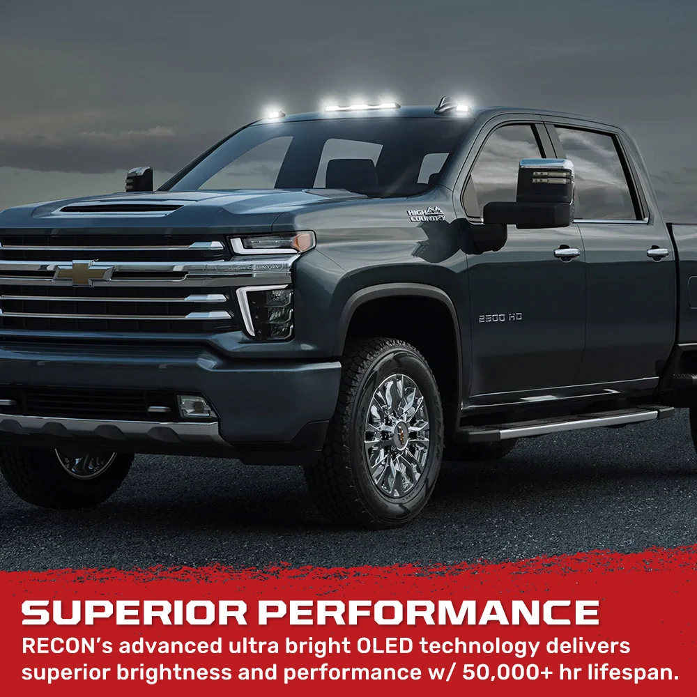 GMC & Chevy 20-25 (4th Gen) Heavy-Duty (3-Piece Set) Cab Roof Light Set 2-Way Front & Rear Facing Ultra High-Power White LEDs - (ATTN: This cab light kit replaces Factory/OEM installed cab roof lights) - Multiple Lens - Image 21