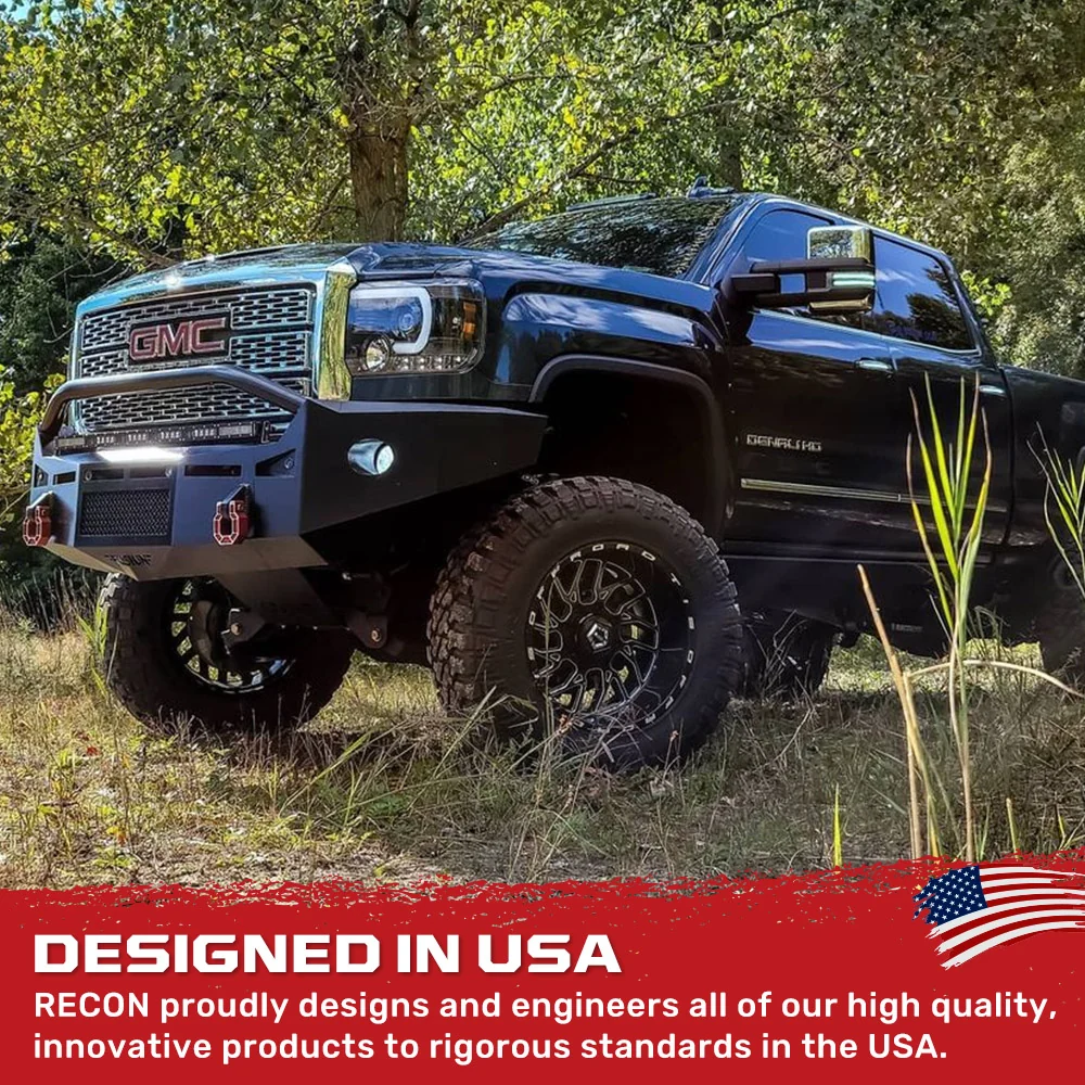 GMC Sierra 2500/3500 14-19 Single-Wheel HD Projector Headlights w OLED Amber DRLs & Scanning OLED Amber Turn Signals in Smoked/Black - Image 9