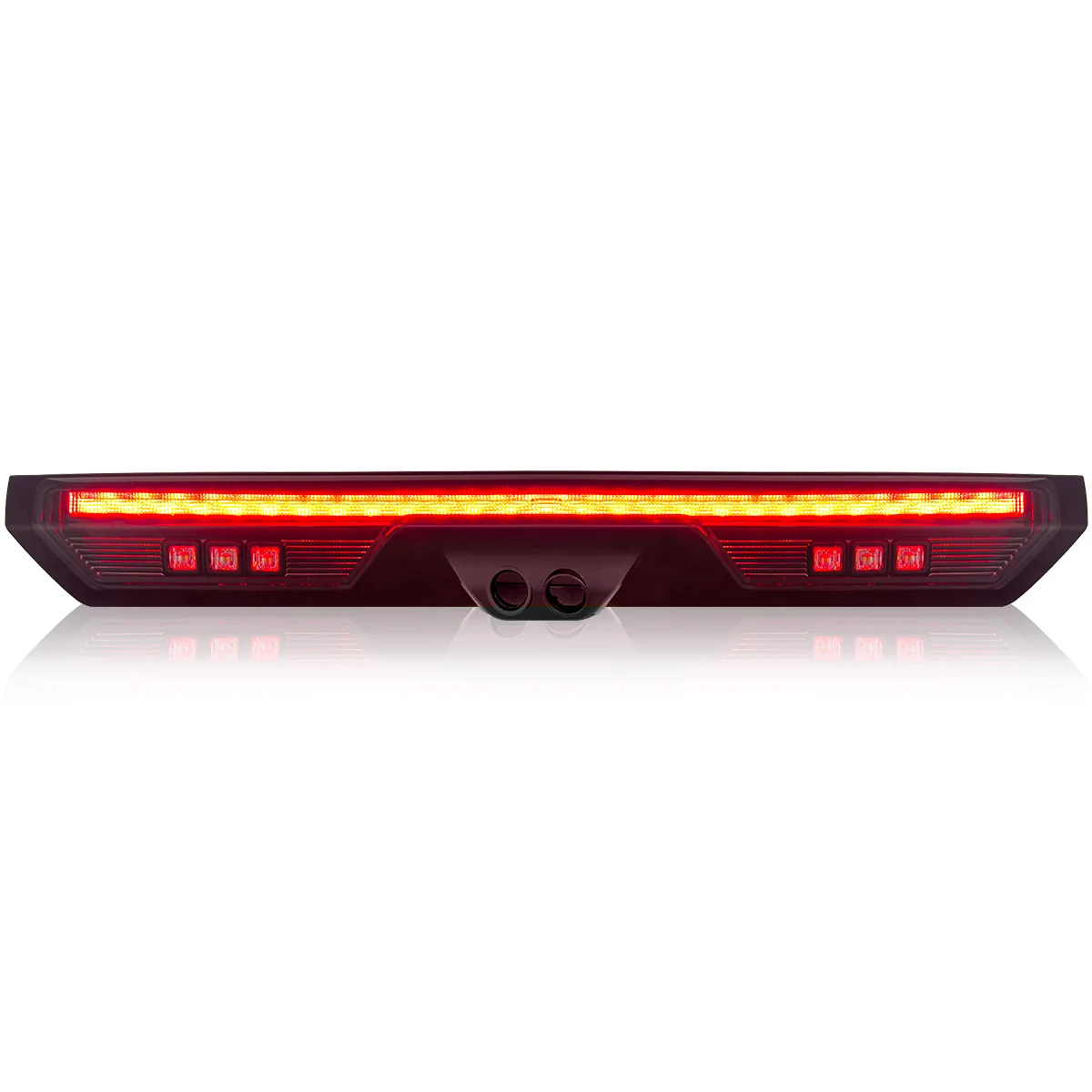 GMC Sierra & Chevy Silverado 20-25 2500 & 3500 (Fits Both Single Wheel & Dually 4th GEN) - ULTRA HIGH POWER Red LED 3rd Brake Light w/ CREE XML White LED Cargo Lights (Replaces LED 3rd Brake Light with 2 Cargo Bed Cameras - Smoked Lens - Image 3
