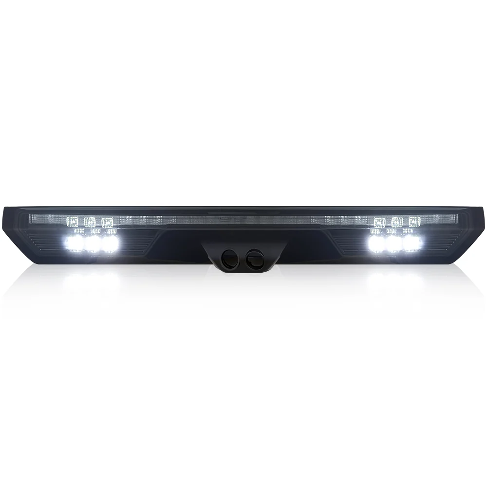 GMC Sierra & Chevy Silverado 20-25 2500 & 3500 (Fits Both Single Wheel & Dually 4th GEN) - ULTRA HIGH POWER Red LED 3rd Brake Light w/ CREE XML White LED Cargo Lights (Replaces LED 3rd Brake Light with 2 Cargo Bed Cameras - Smoked Lens - Image 4