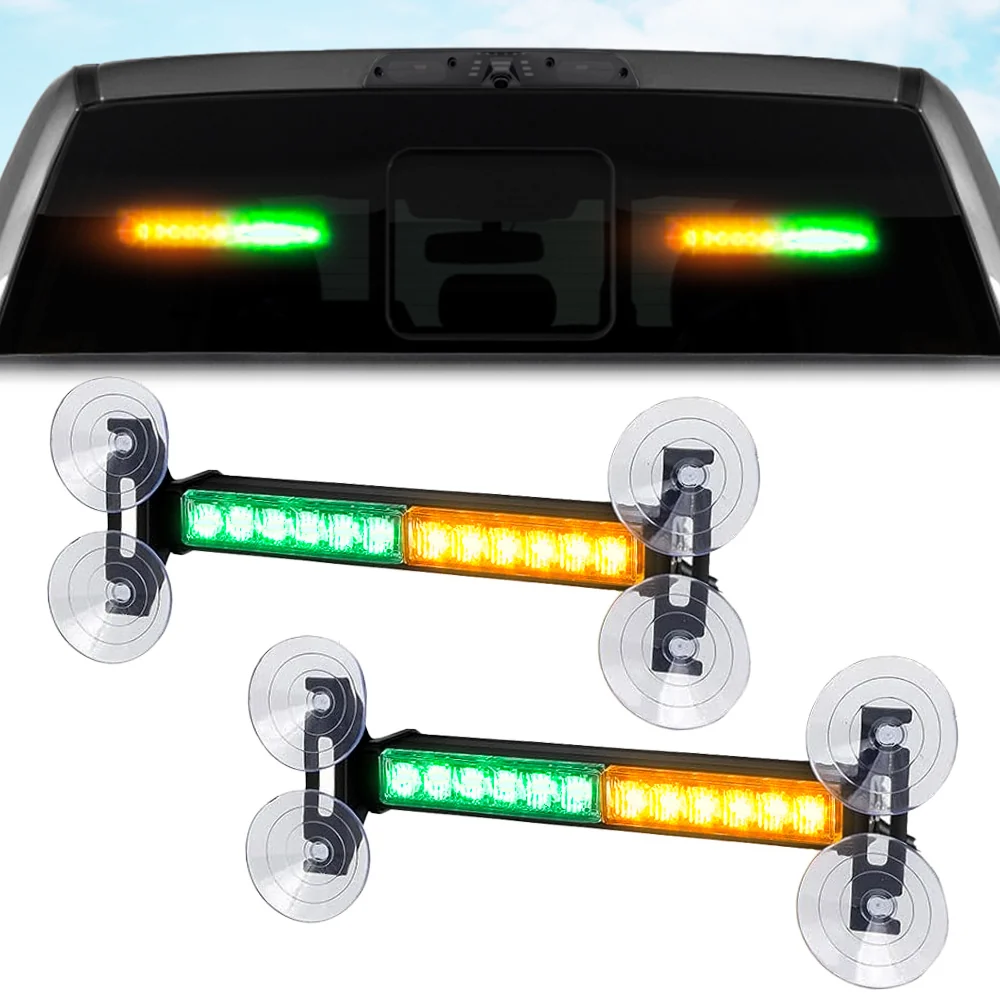 Interior Rear Window 2-PC LED Strobe/Flashing Light Bars - Suction Cup Installation A/C Adapter Plug & Play with 20 Lighting Function - Multiple Colors - Image 29