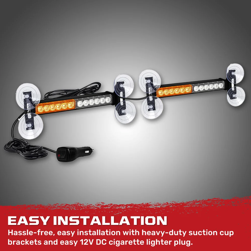 Interior Rear Window 2-PC LED Strobe/Flashing Light Bars - Suction Cup Installation A/C Adapter Plug & Play with 20 Lighting Function - Multiple Colors - Image 6