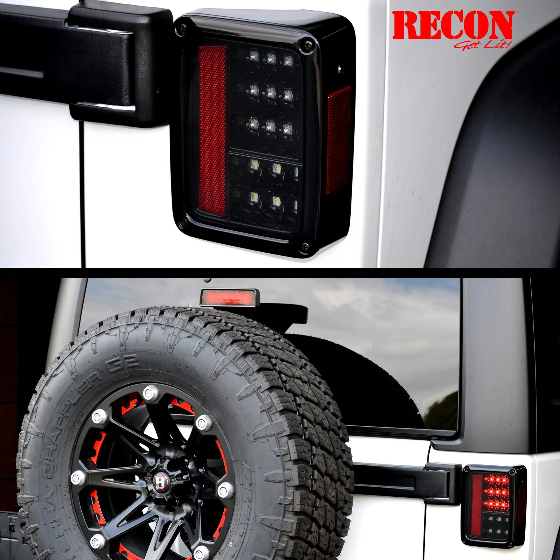 Jeep JK Wrangler 07-18 3rd Brake Light Kit Red LED in Clear - Image 3