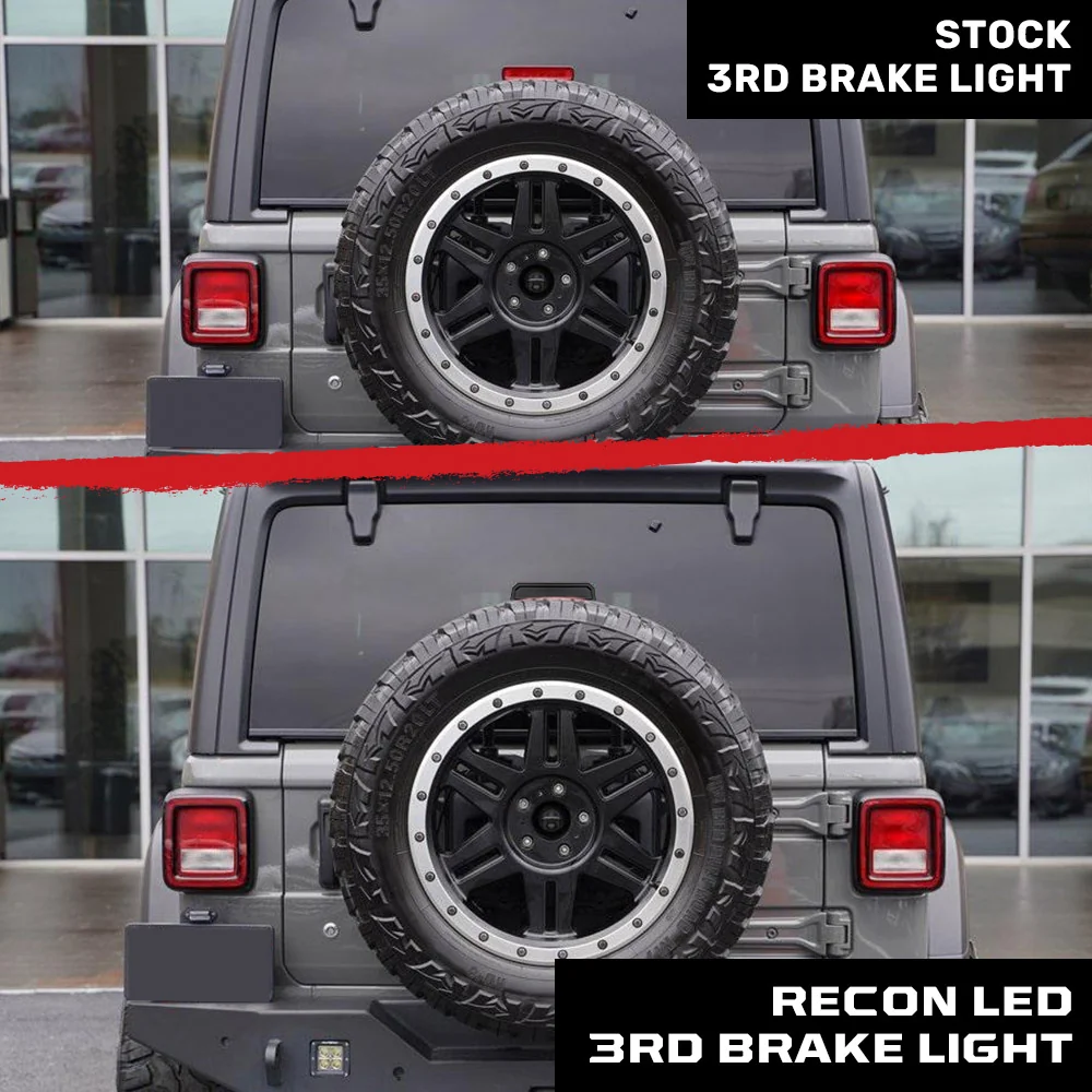 Jeep Wrangler JL 18-25 Ultra High Power Red OLED 3rd Brake Light Kit - Smoked & Clear Lens - Image 11