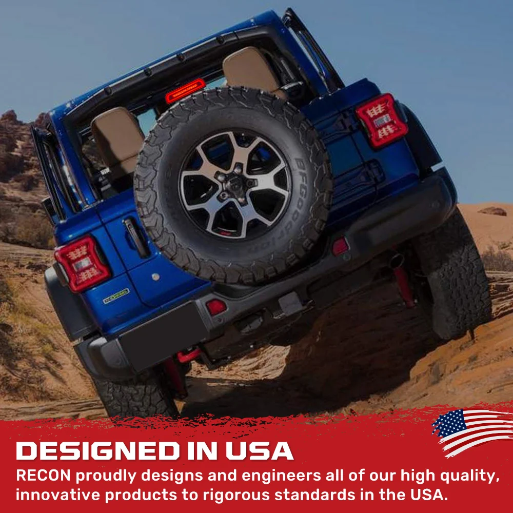 Jeep Wrangler JL 18-25 Ultra High Power Red OLED 3rd Brake Light Kit - Smoked & Clear Lens - Image 15