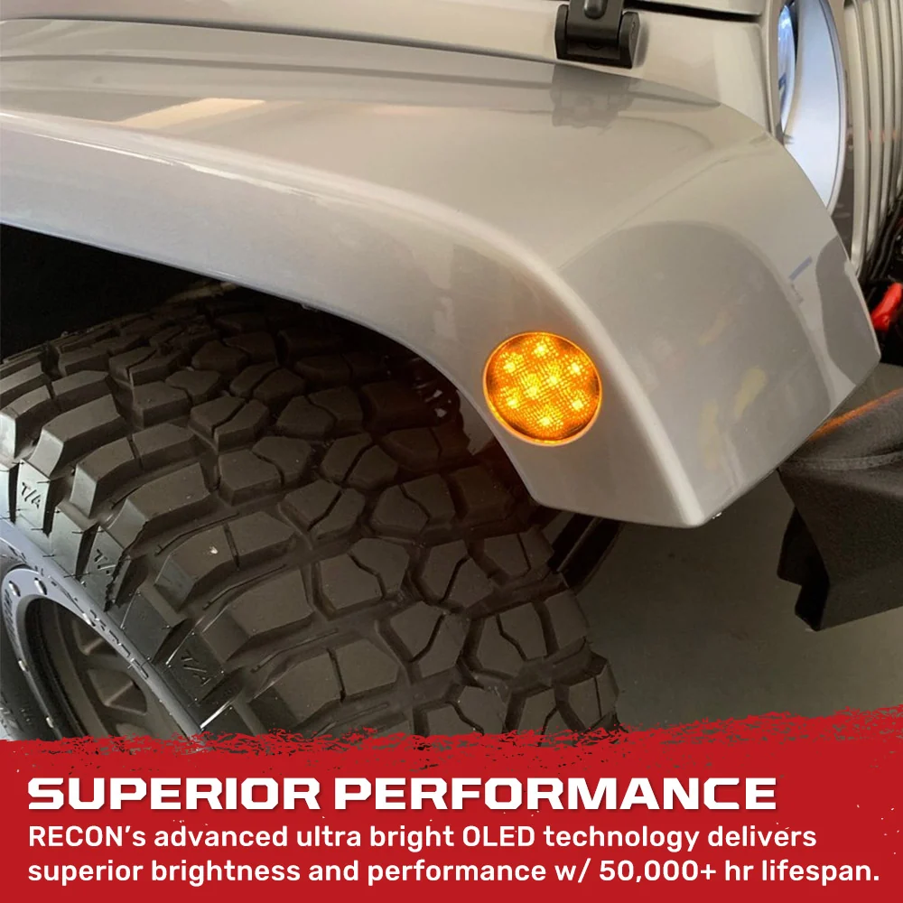 Jeep Wrangler JK 07-18 Ultra Bright Front Round LED Fender Lights - Multiple Options - Image 15
