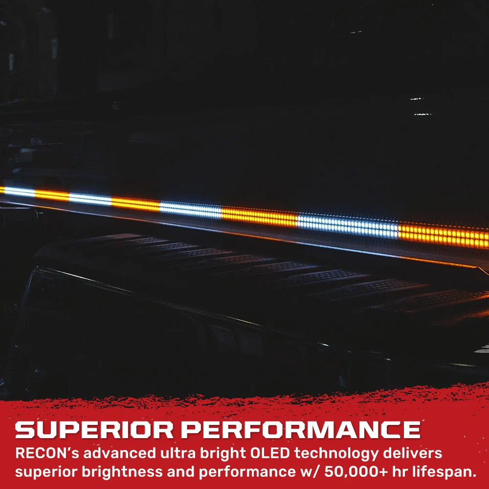 "May Day" High Intensity Dual Row Tailgate Warning Strobing LED Light Bar Amber & White - Multiple Sizes - Image 11