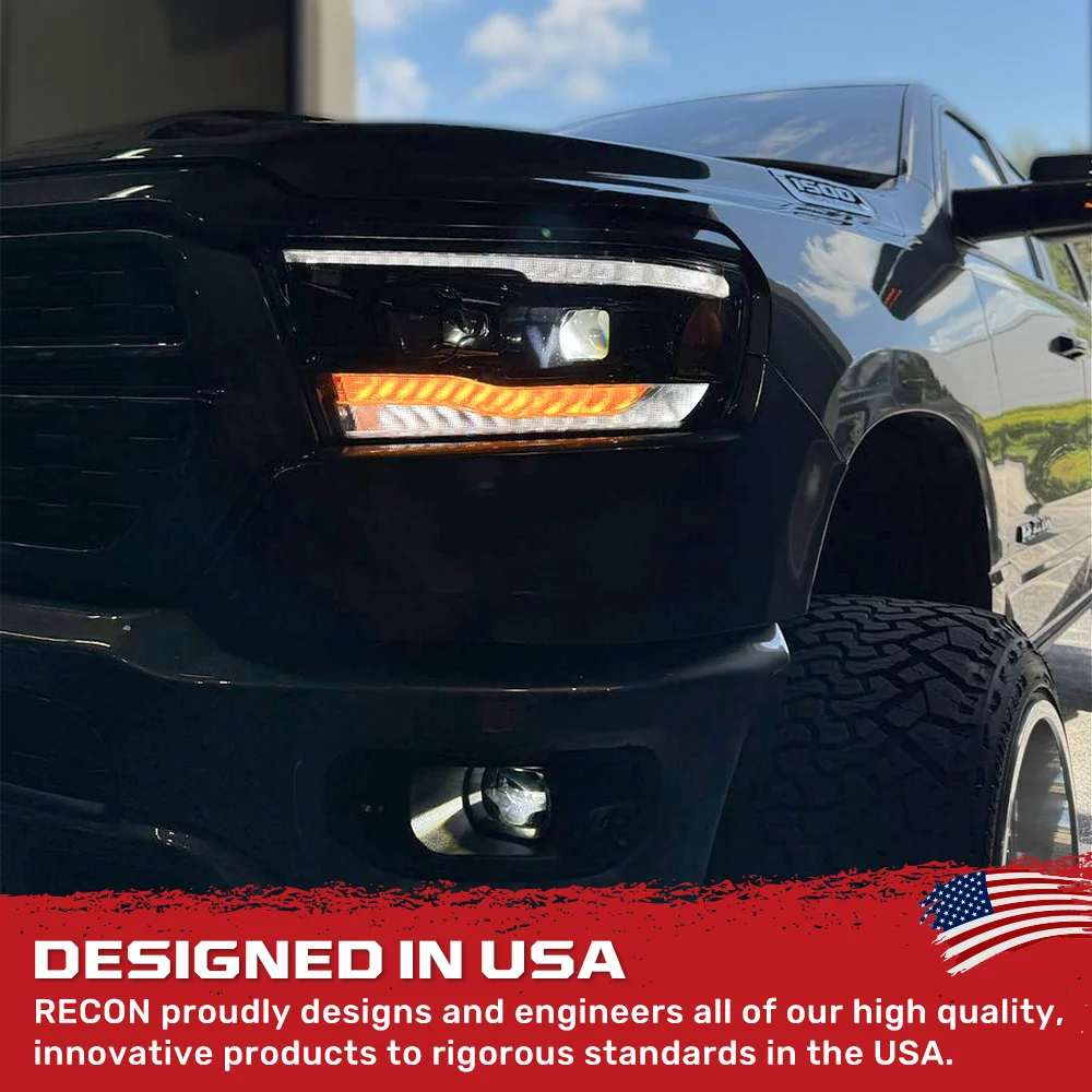 Dodge RAM 1500 19-23 5th Gen - Projector Headlights OLED DRL & Scanning Switchback LED Signals (Replaces Factory/OEM Halogen Only) - Multiple Styles - Image 10