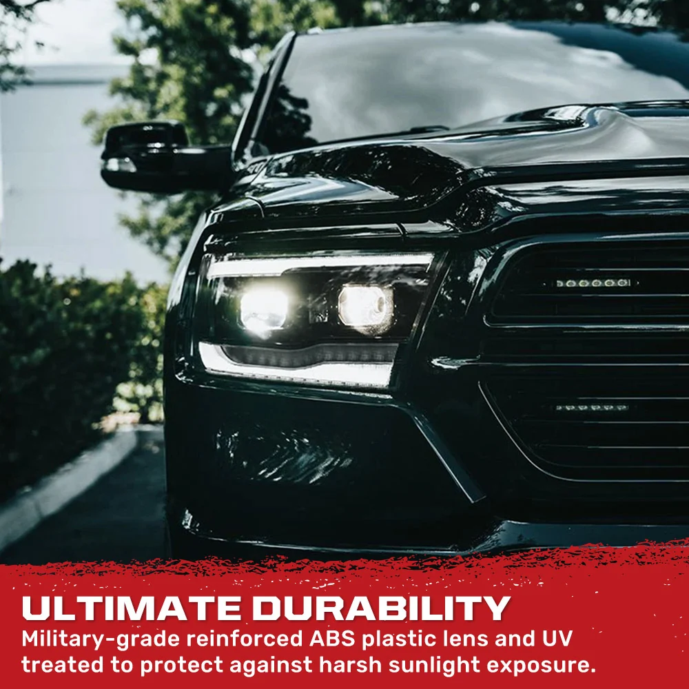 Dodge RAM 1500 19-23 5th Gen - Projector Headlights OLED DRL & Scanning Switchback LED Signals (Replaces Factory/OEM Halogen Only) - Multiple Styles - Image 14