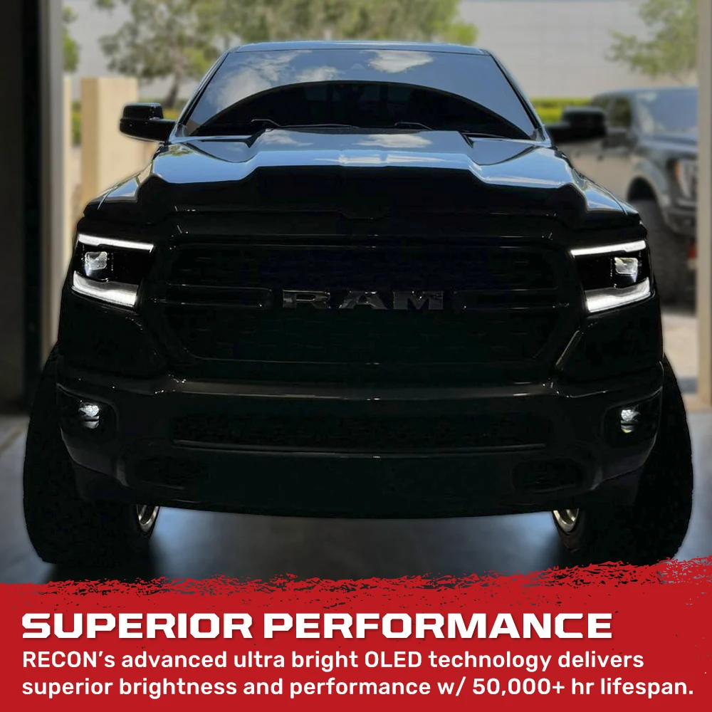 Dodge RAM 1500 19-23 5th Gen - Projector Headlights OLED DRL & Scanning Switchback LED Signals (Replaces Factory/OEM Halogen Only) - Multiple Styles - Image 9