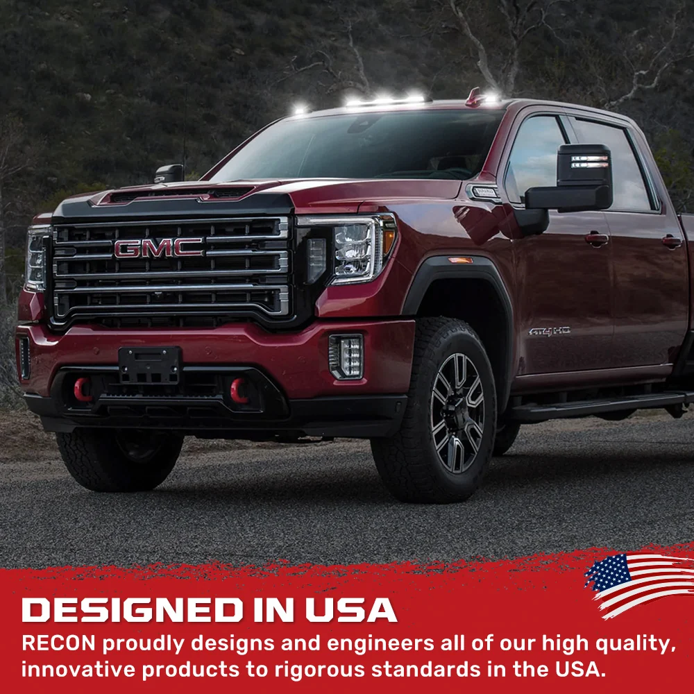 RECON - GMC & Chevy 20-25 (4th Gen) Heavy-Duty 3-Pc Cab Roof Light Set 2-Way Front & Rear Facing Ultra High-Power LED (ATTN: For models that DID NOT come with factory cab roof lights) - Multiple Options - Image 47