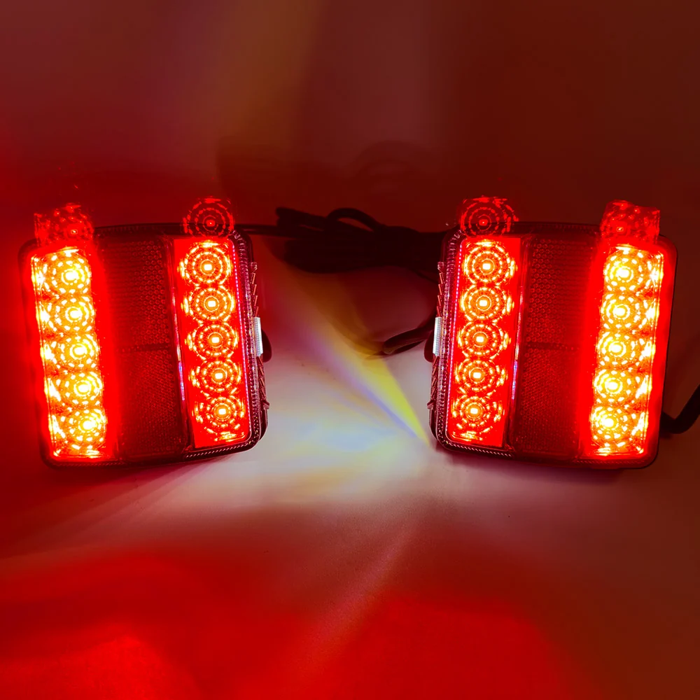 Red Magnetic 2-Pc Universal LED Trailer Lights (Red Running Lights, Brake Lights & Turn Signals) 7-Pin Plug - Image 2