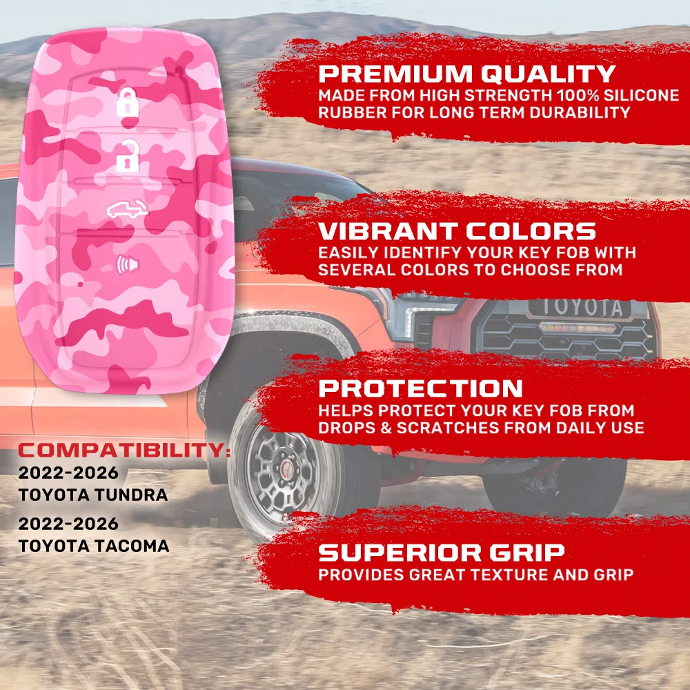 Toyota 22-26 Tundra & Tacoma 1-Piece 100% Silicone Rubber Key Fob Cover - Multiple Colors - Image 61