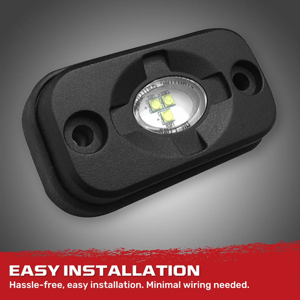 Universal 4-PC Ultra Bright RGB Multicolor CREE LED Underbody Rock Lights Bluetooth Control - Image 11