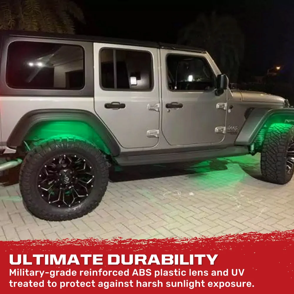 Universal 4-PC Ultra Bright RGB Multicolor CREE LED Underbody Rock Lights Bluetooth Control - Image 7
